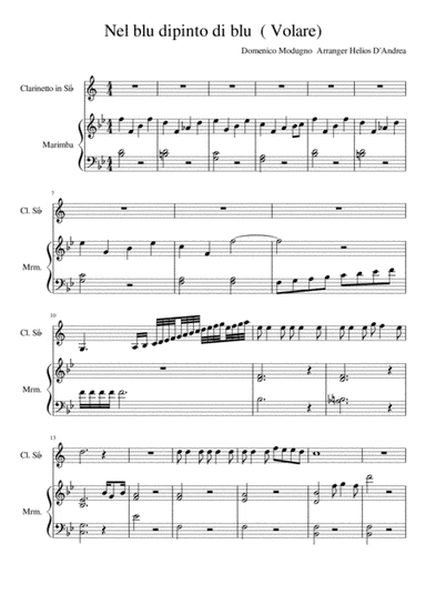 NEL BLU DIPINTO DI BLU  (VOLARE) (arr. Helios D'Andrea)