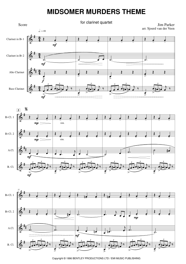 Midsomer Murders (main Title/cues) (arr. Sjoerd van der Veen)