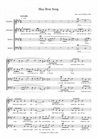 Skye Boat Song (arr. Philip Le Bas)