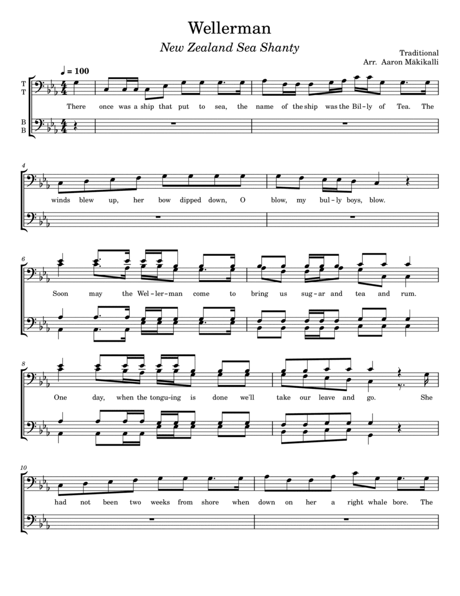 Wellerman (arr. Aaron Makikalli)