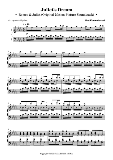 Juliet's Dream (arr. nattaliepiano)