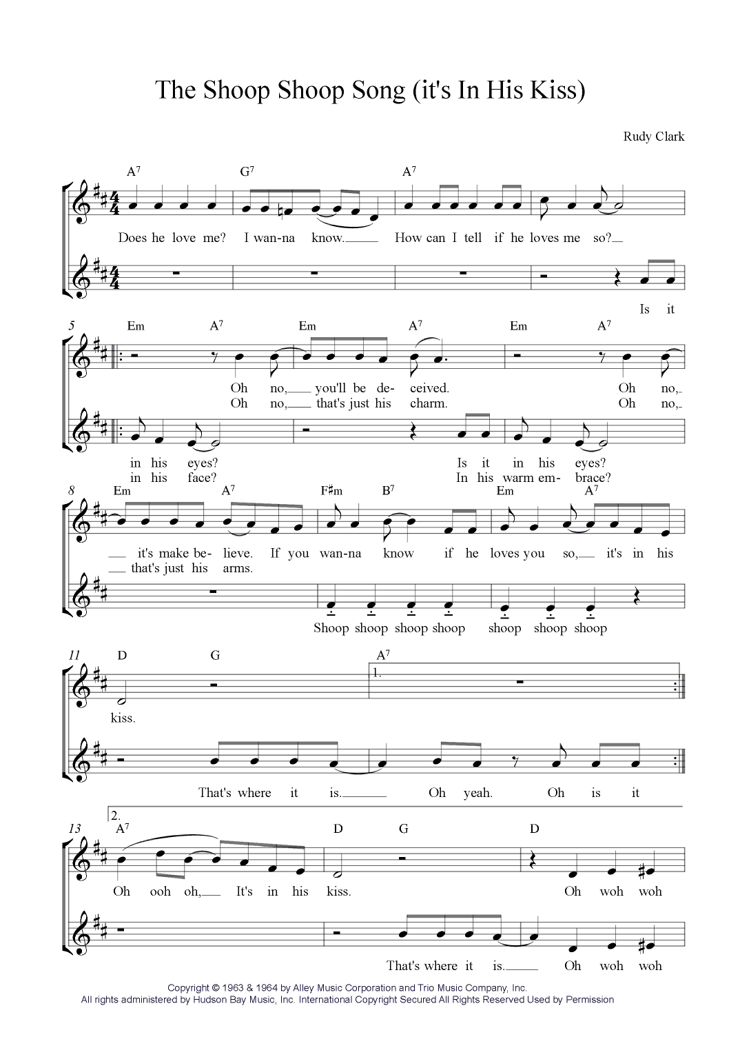 The Shoop Shoop Song (it's In His Kiss) (arr. Vicky Jacobs)