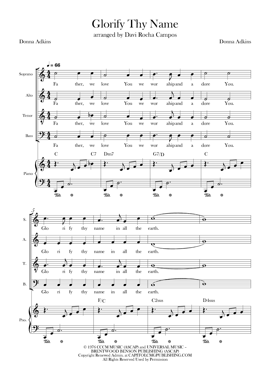Glorify Thy Name (arr. Davi Rocha Campos)