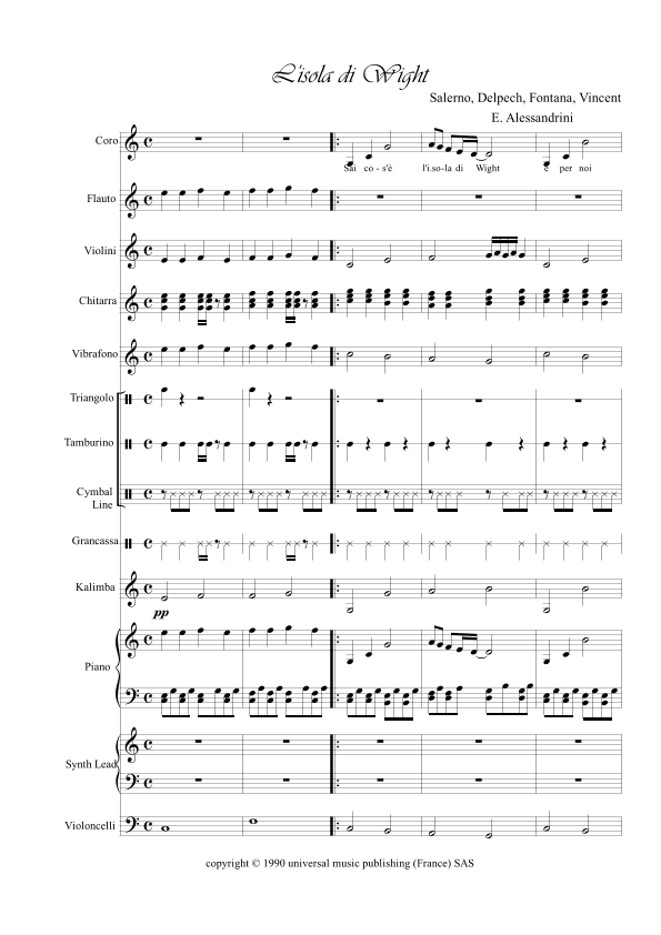 Isola Di Wight (arr. E.Alessandrini)