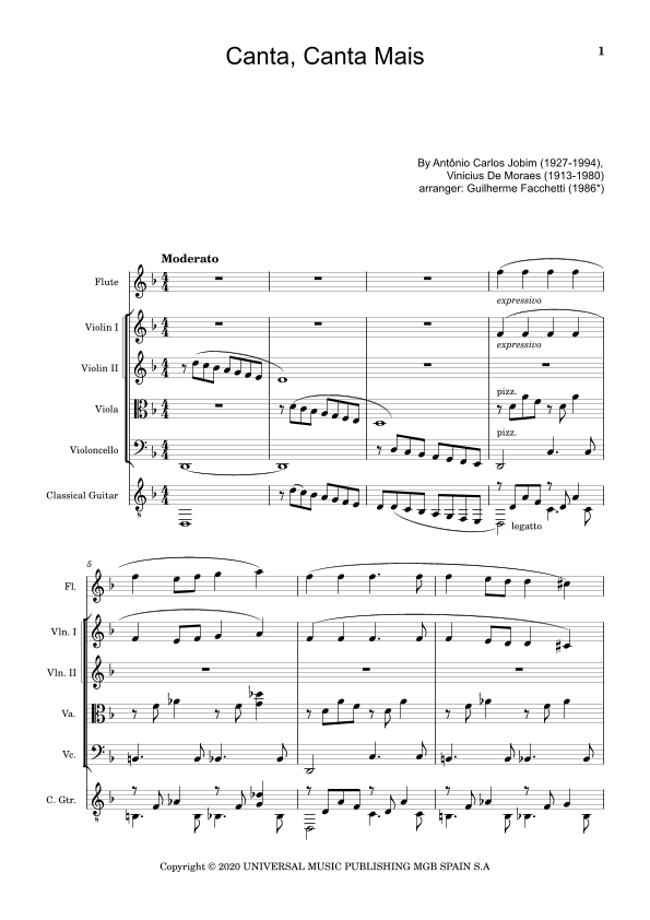 Canta, Canta Mais (arr. Guilherme Facchetti)