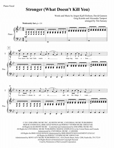 Stronger (What Doesn't Kill You) (arr. Tim Sarsany)