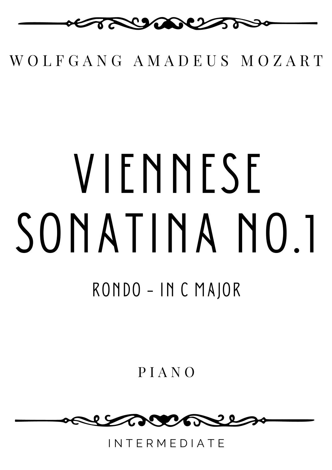 Mozart - Rondo from Sonatina No. 1 in C Major - Intermediate (arr. Piacere Music Sheets)