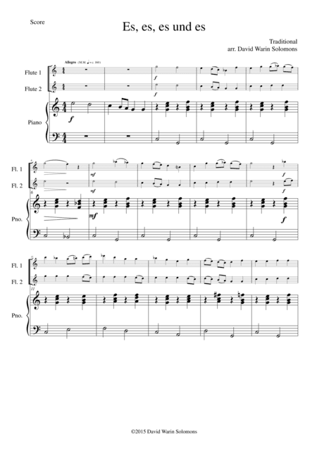 Es es es und es for 2 flutes and piano (arr. David Warin Solomons)