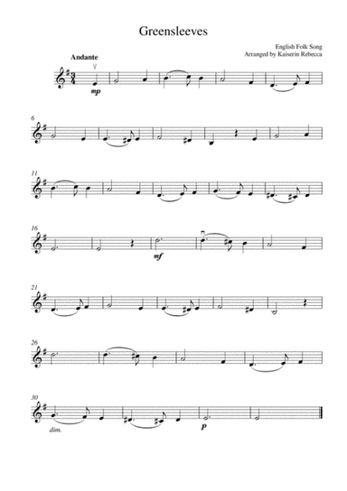 Greensleeves (arr. Kaiserin Rebecca)