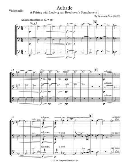 Aubade: A Pairing with Beethoven's Symphony #1 - Violoncello