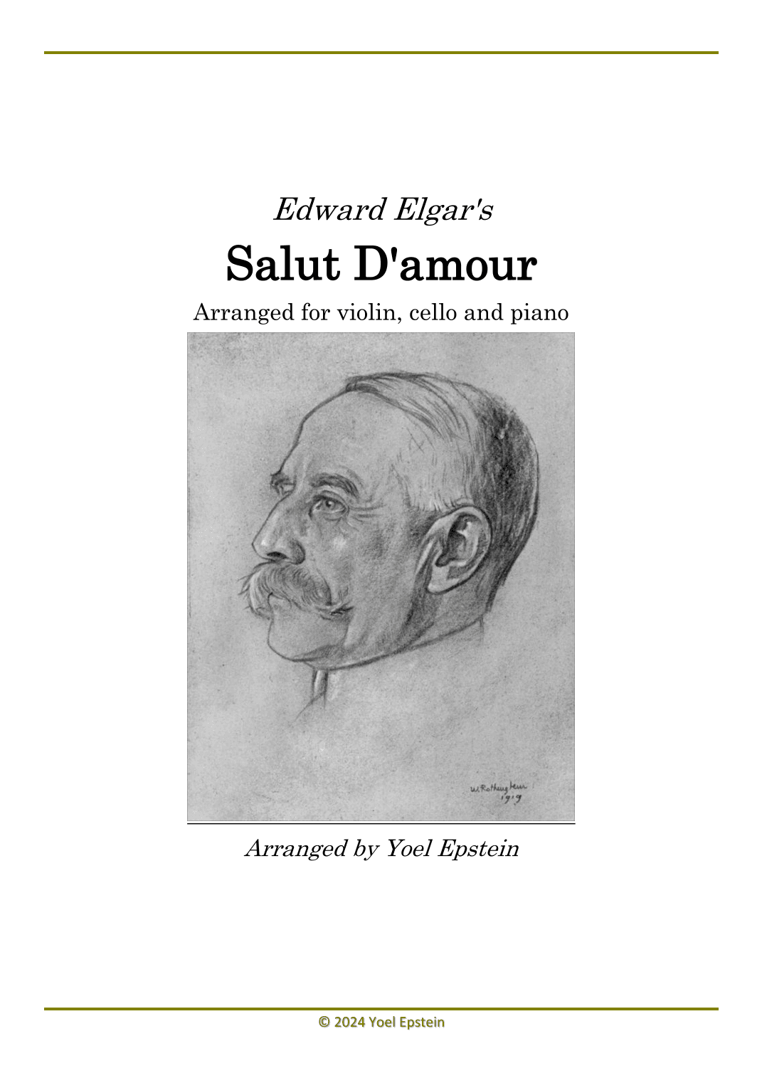 Salut d'Amour, love song by Edward Elgar, arranged for piano trio (arr. Yoel Epstein)
