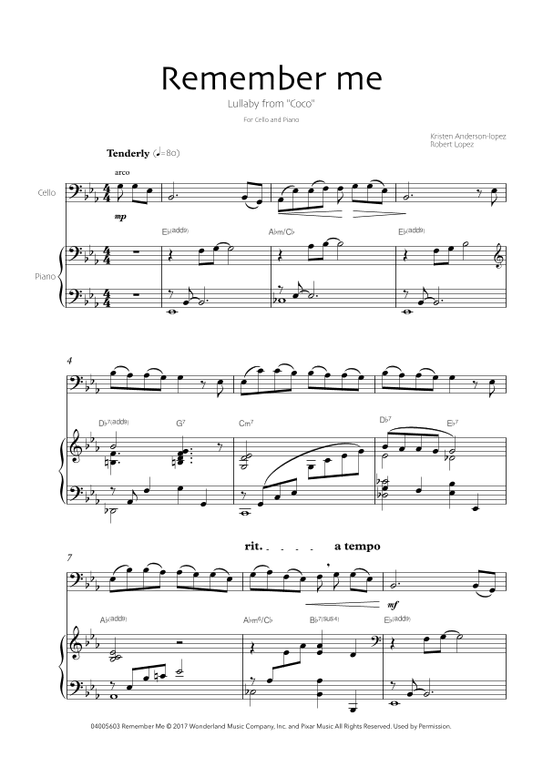Remember Me (lullaby) (arr. Robin Hood Editions)