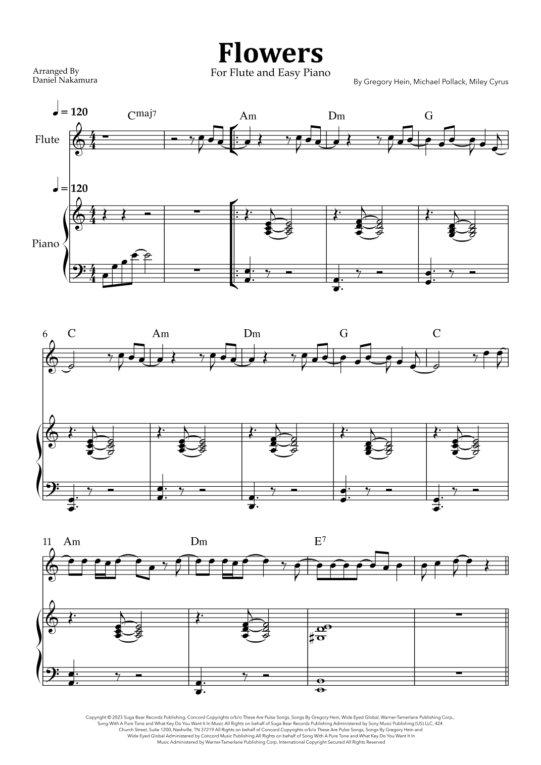 Flowers (arr. Daniel Nakamura)