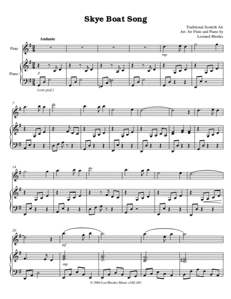 The Skye Boat Song - arranged for Flute and Piano (arr. Len Rhodes)