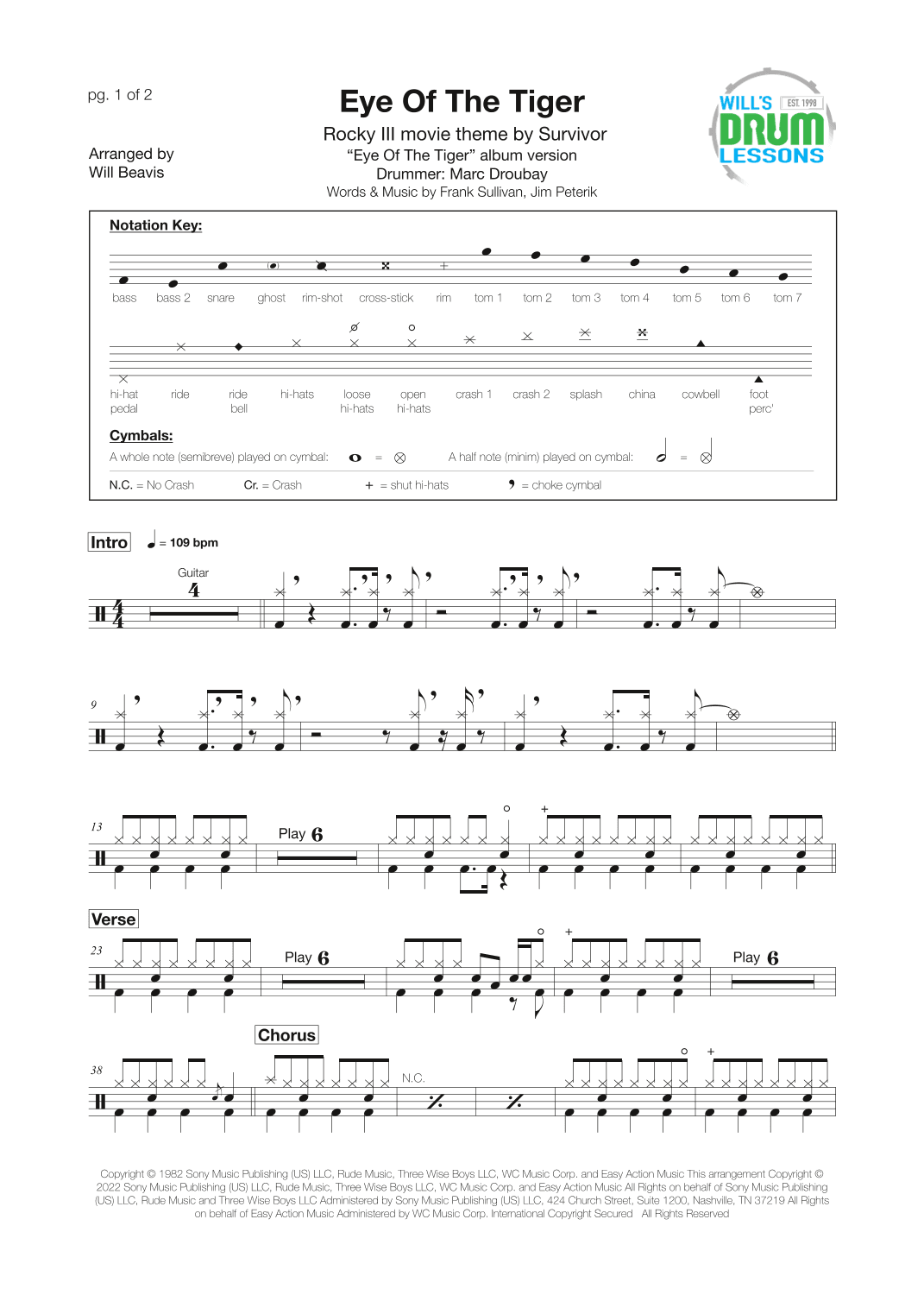 Eye Of The Tiger (arr. Will Beavis)