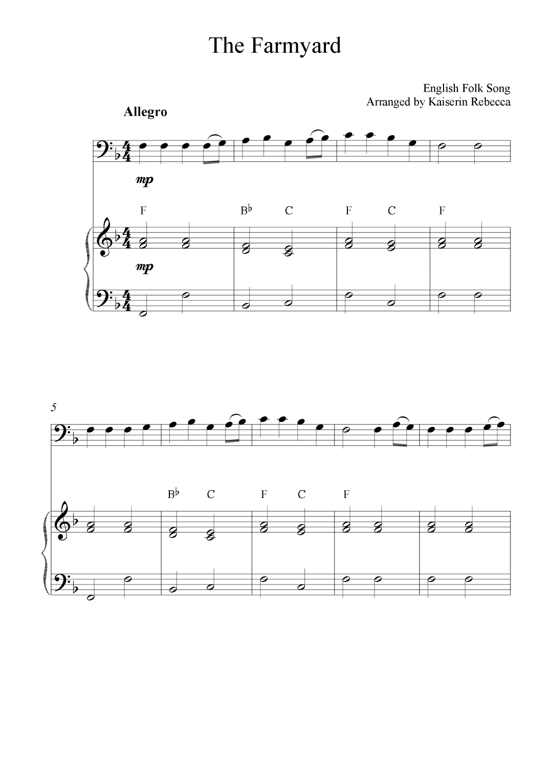 The Farmyard (arr. Kaiserin Rebecca)