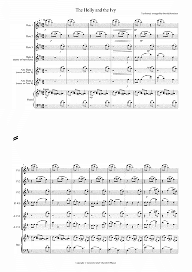 The Holly and the Ivy for Flute Quartet (arr. David Burndrett)