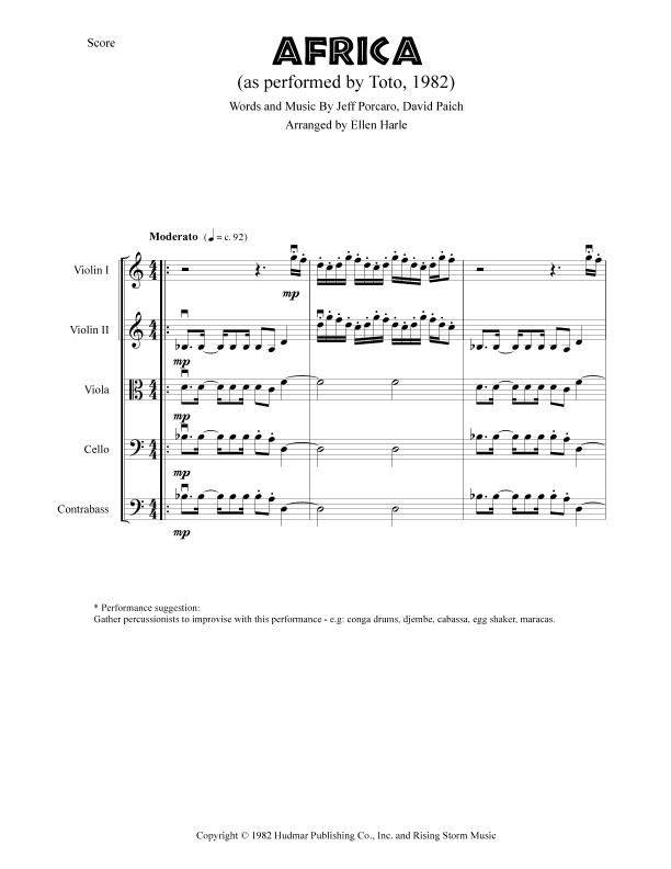 Africa (arr. Ellen Harle)