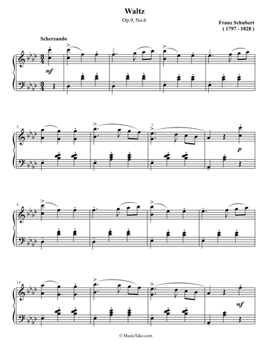 Schubert Waltz in A flat Major Op.9 No.6 (arr. Ben Choupak)