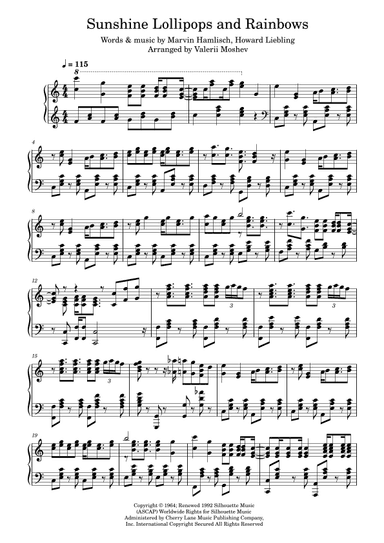 Sunshine, Lollipops And Rainbows (arr. Valerii Moshev)