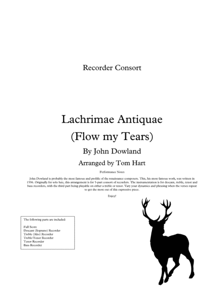 Flow my Tears (arr. Tom Hart)