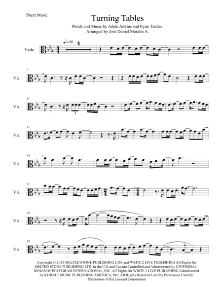 Turning Tables (arr. José Daniel Morales A.)