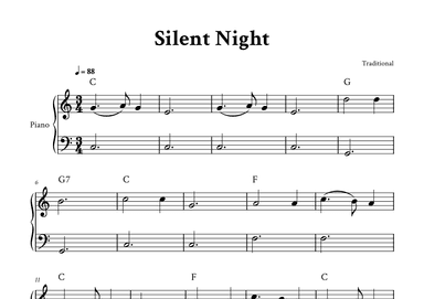 Silent Night - Easy Piano in C (arr. Yuri Noronha)