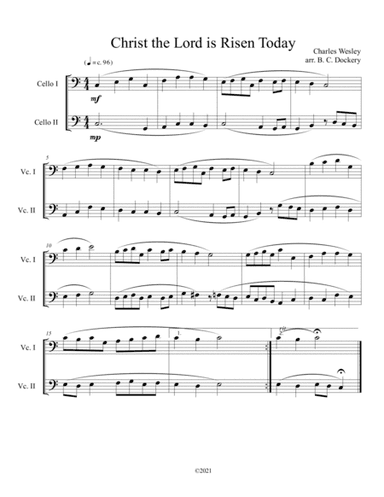 Christ the Lord is Risen Today (cello duet) (arr. B. C. Dockery)