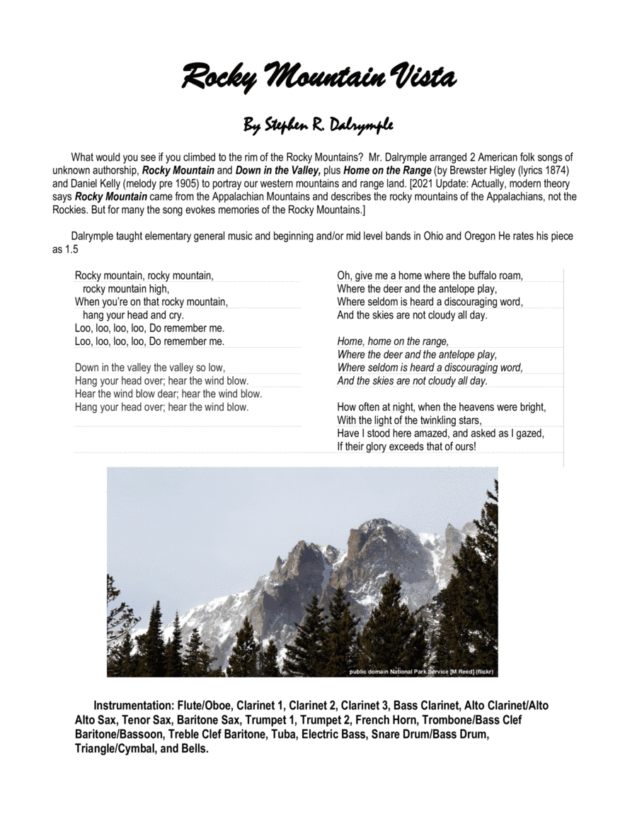 Rocky Mountain Vista (arr. Stephen R Dalrymple)