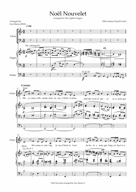 Noel Nouvelet (arr. Guy Bunce)