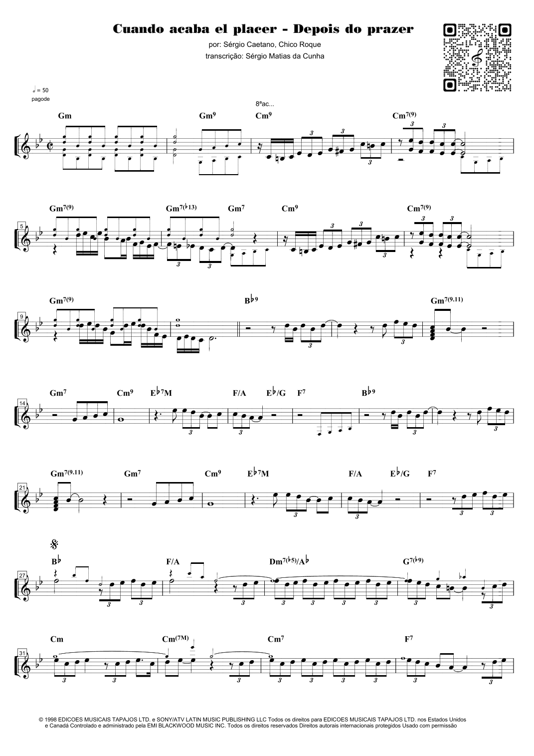 Cuando Acaba El Placer (arr. Sérgio Matias da Cunha)