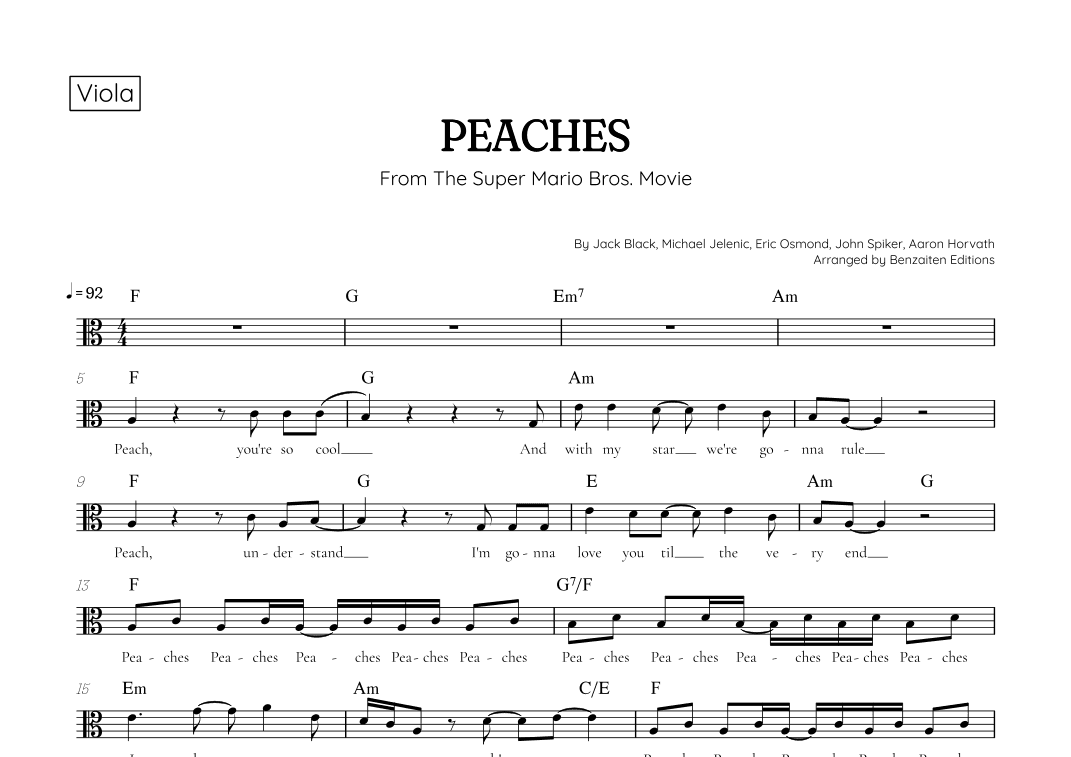 Peaches (arr. Benzaiten Editions)