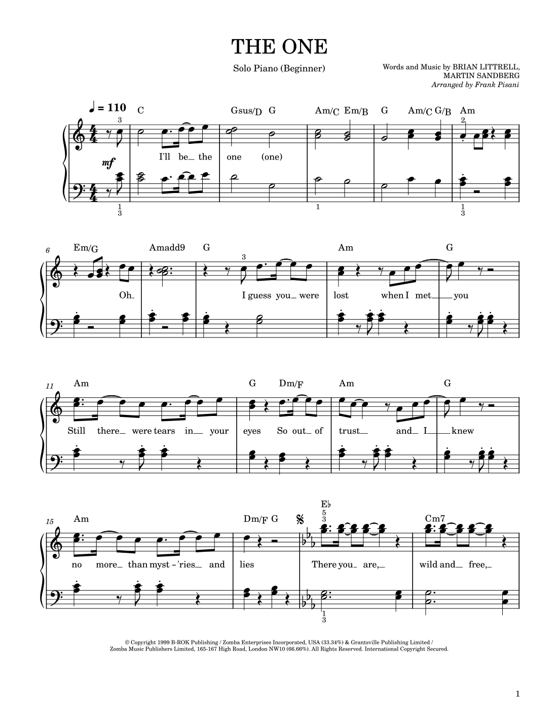 The One (arr. Frank Pisani)