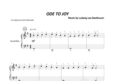 Ode To Joy (G major, fingered) (arr. André Machado)