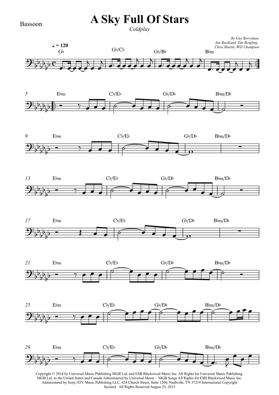 A Sky Full Of Stars (arr. Wesley S. SIlva)
