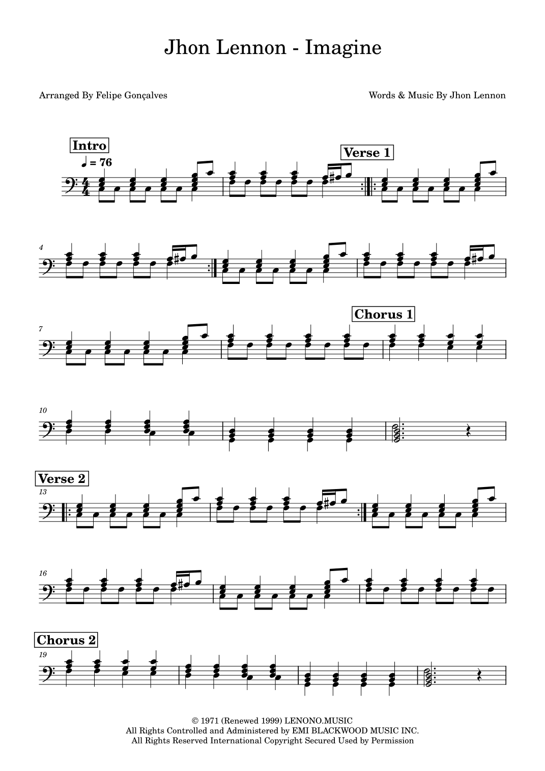 Imagine (arr. Felipe Gonçalves)