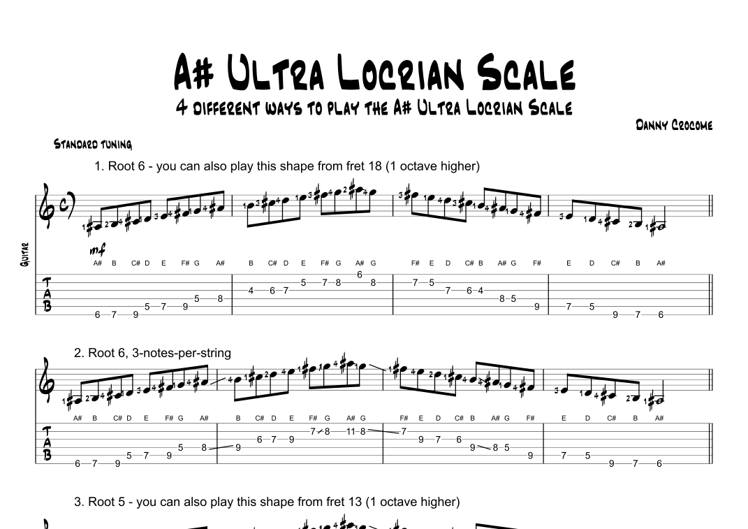 A# Ultra Locrian Scale (4 Ways to Play)