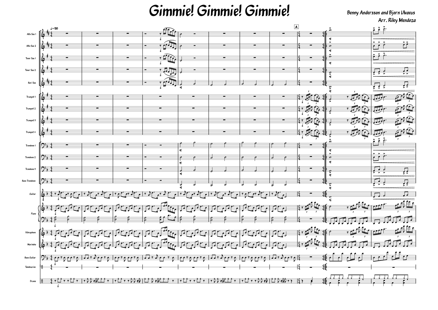 Gimme! Gimme! Gimme! (a Man After Midnight) (arr. Riley Elias Mendoza)