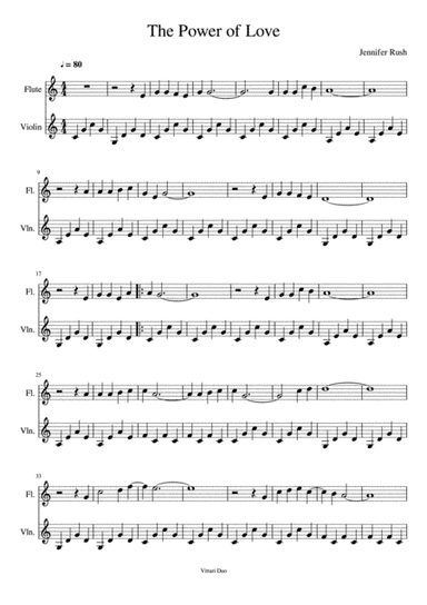 The Power Of Love (arr. Nia Squirrell, Vittari Duo)
