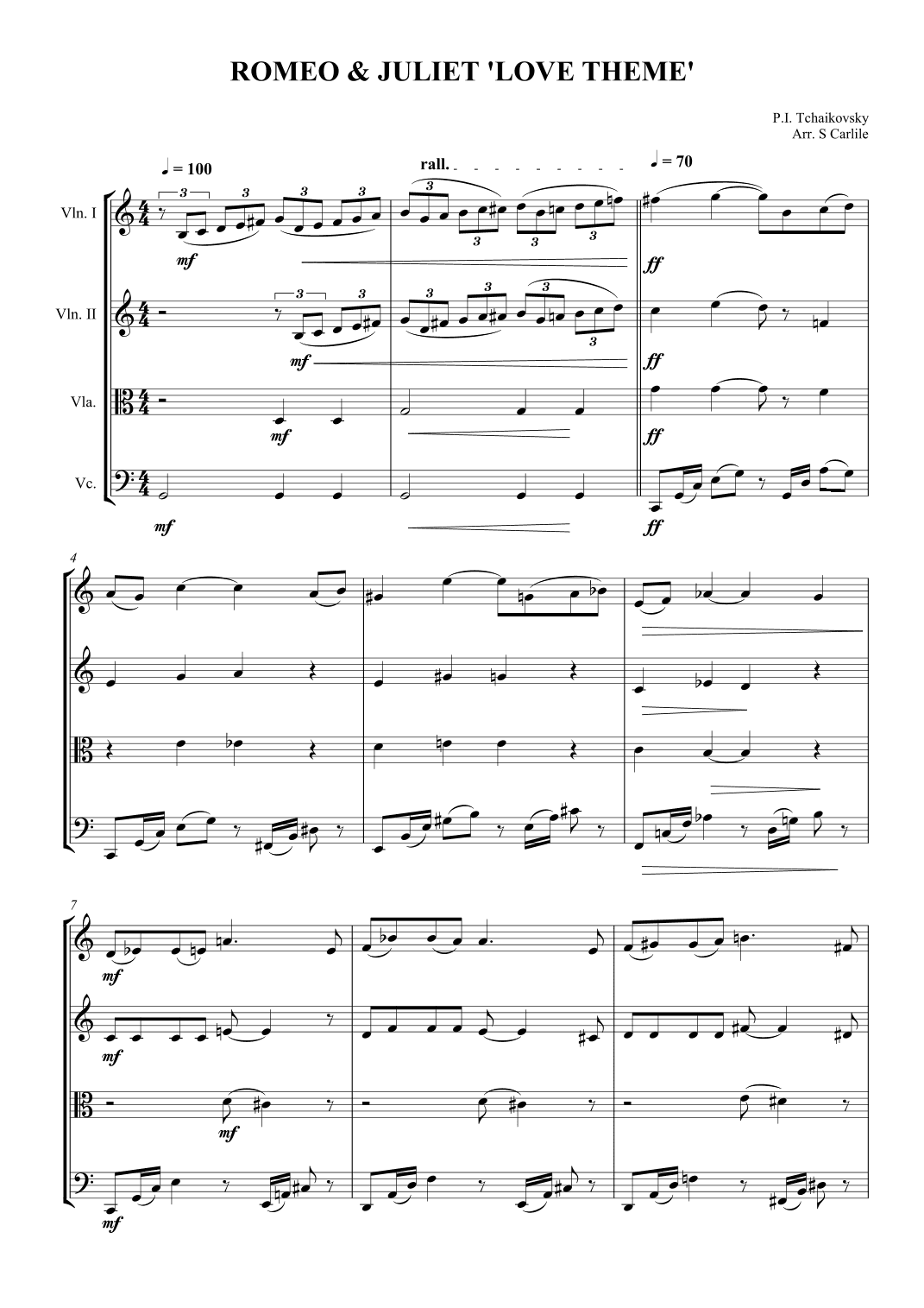 Romeo and Juliet Love Theme (arr. SCMusic)