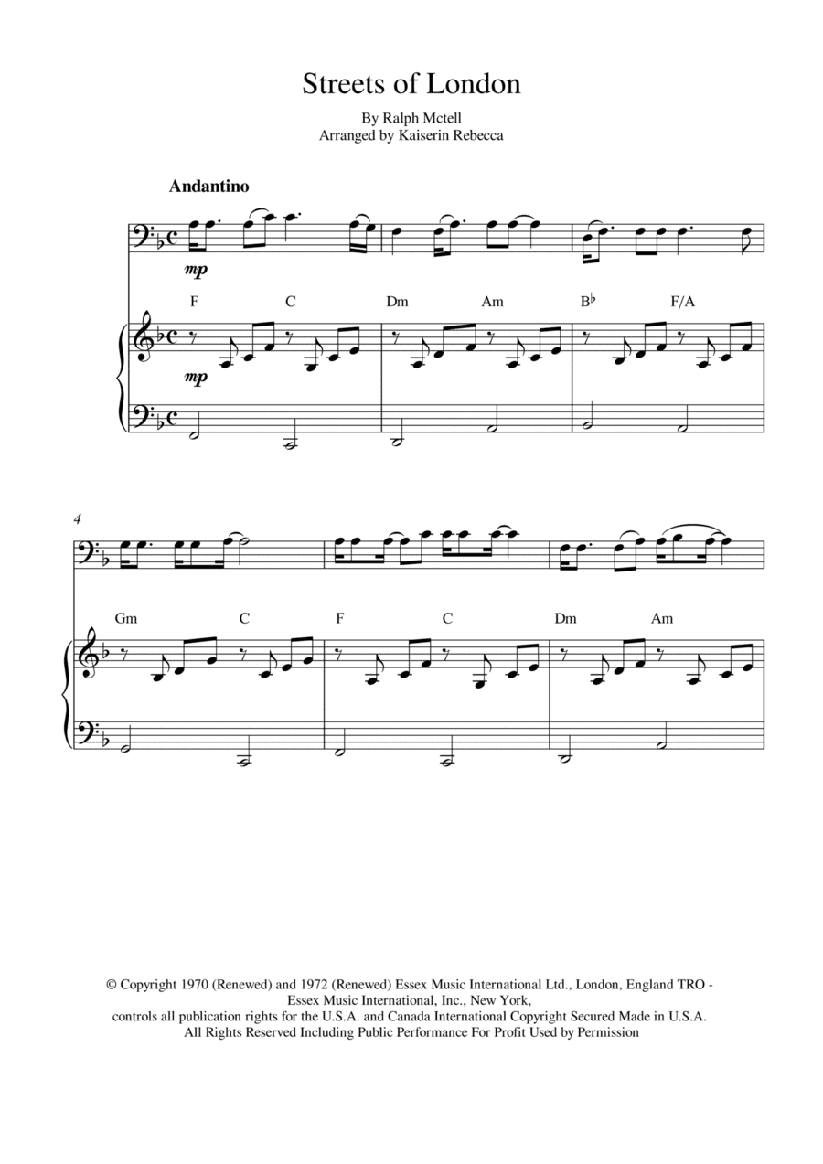 Streets Of London (arr. Kaiserin Rebecca)