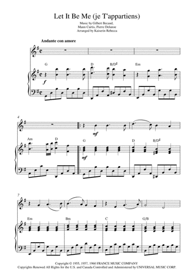 Let It Be Me (je T'appartiens) (arr. Kaiserin Rebecca)
