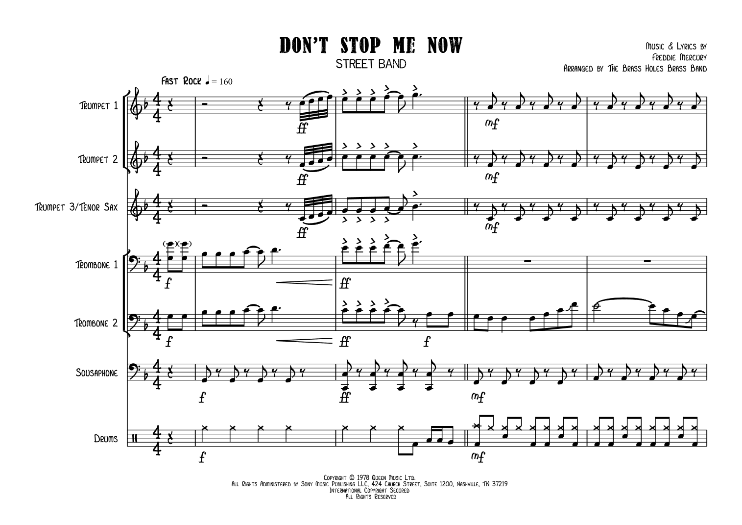 Don't Stop Me Now (arr. The Brass Holes Brass Band)