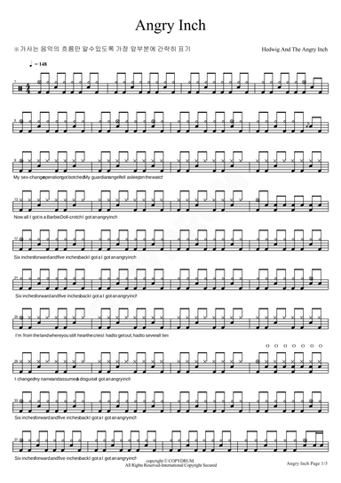 Angry Inch (arr. COPYDRUM)