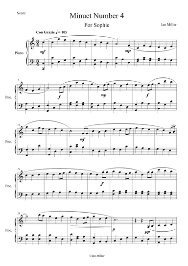 Minuet Number 4.  For Sophie