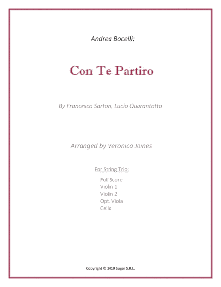 Con Te Partiro (time To Say Goodbye) (arr. Veronica Joines)