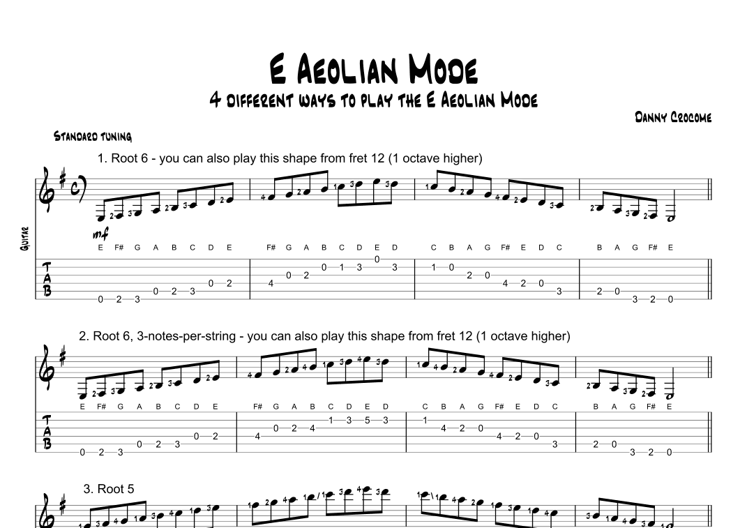 E Aeolian Mode (4 Ways to Play)