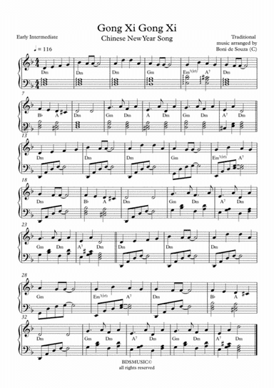 Gong Xi (Chinese New Year Song) (arr. De Souza et Music LLP)