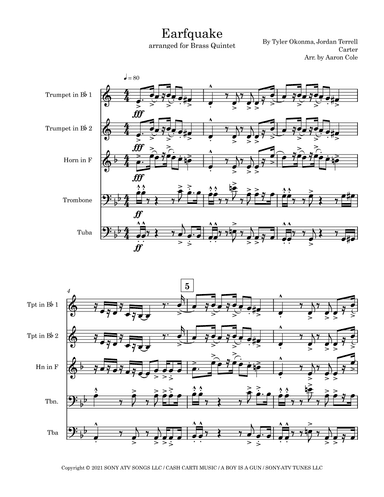Earfquake (arr. Aaron Cole)