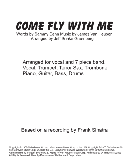 Come Fly With Me (arr. Jeff Snake Greenberg)